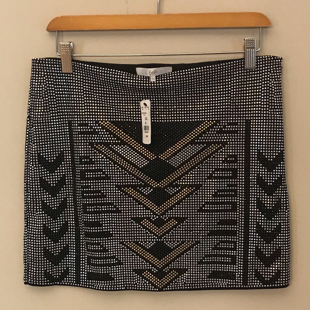 Black/Gold/Silver Sequin Skirt